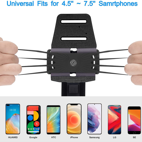 Mobiltelefonholder med reflekterende armbånd - Universell 360° rotasjon