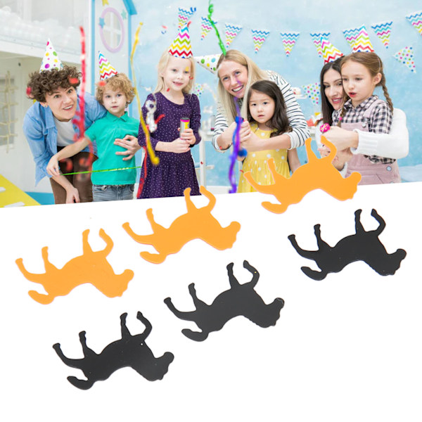 4 poser hestekonfetti dekorationer sort og orange blandet farve hestefest glitterkonfetti til børnefest