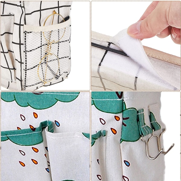 Vegghengende oppbevaringspose Veggmontert lomme bomullsoppheng