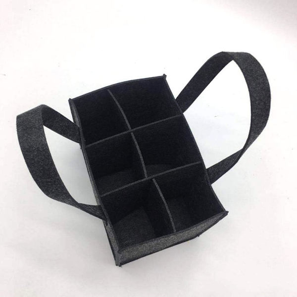 Pullokassi, 6 pullolle, väliseinillä, 24 cm x 16 cm x 26 cm