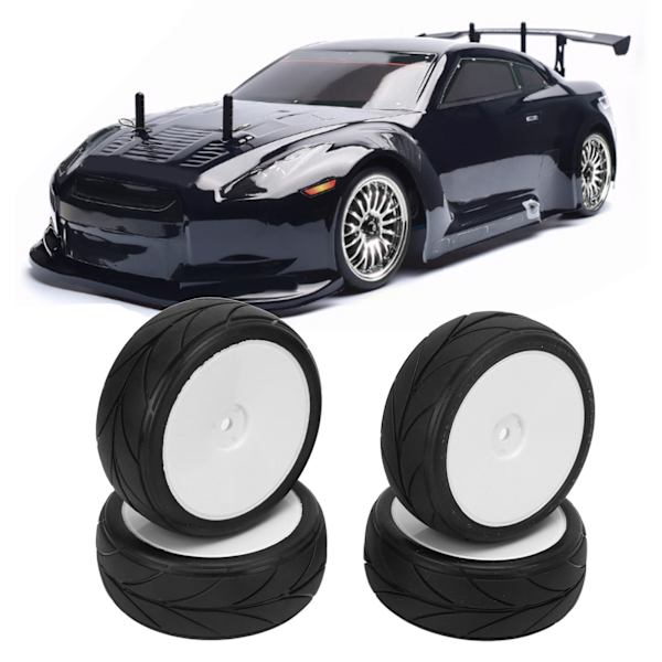 4 stk. RC Drift-hjul i miljøvennlig plastgummi med bedre grep, fleksible 1/10 RC Drift-bilhjul for 1/10 RC Drift-bil
