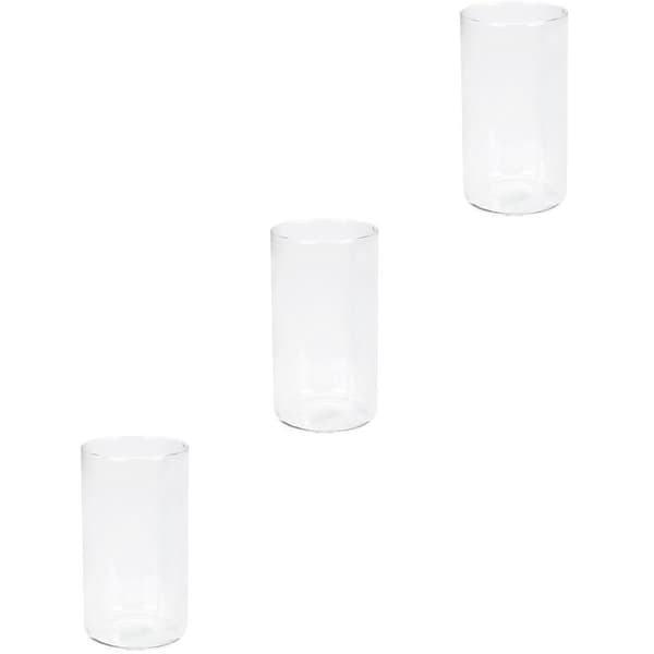 Cylindervas i glas, genomskinlig blomvas för hemmet, 3 st
