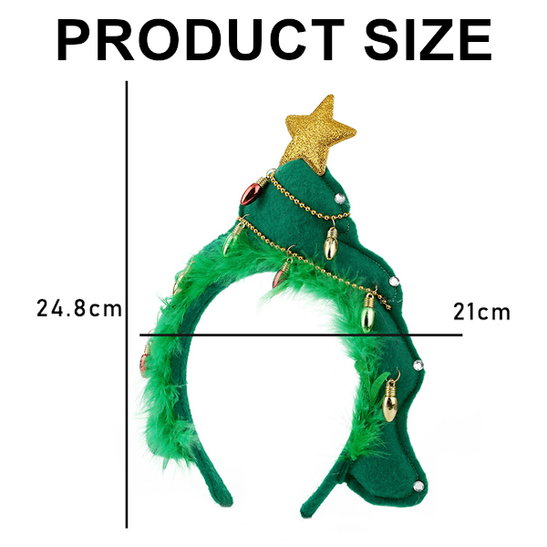 Julgransdiadem, Dekorativt med Lampa och Stjärna, Lättviktigt och Kompakt för Långvarig Användning, One Size Passar De Flesta Vuxna och Barn