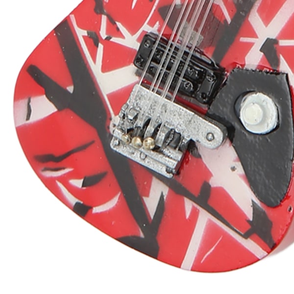 Gitarrmodell Fina detaljer Röd trästruktur Bassträ Miniatyrgitarr för skyltfönsterdekoration Presentgåva