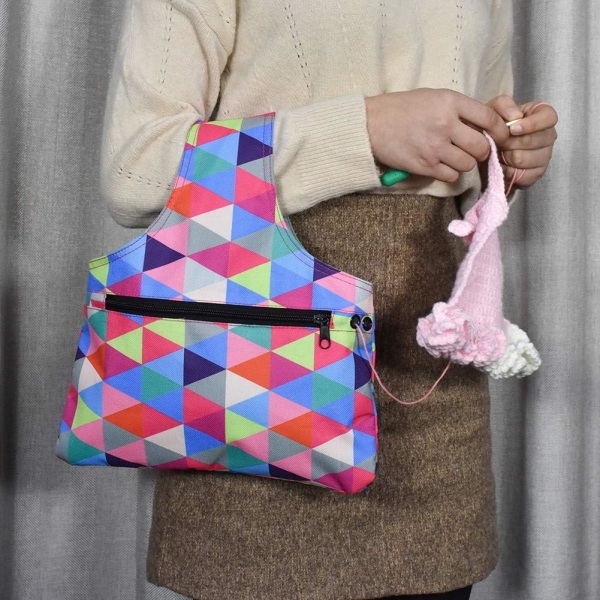 Knitting Tote Bag Lett reiseveske for strikkegarn
