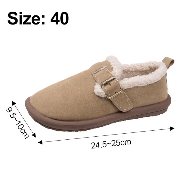 Dames Plys Sko Efterår og Vinter Mode Blød Bund Slip-On Fleeceforet Varme Bomuldsfyldte Sko Plus Størrelse Boken Sko