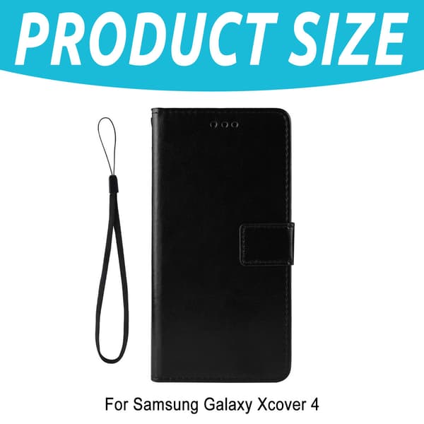 Samsung Xcover 4 Solid Farve Læder Etui - Sort Sort