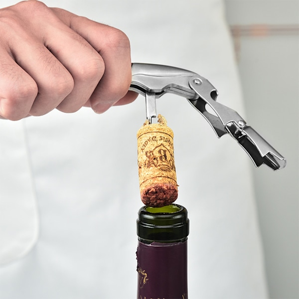 Professionell Korkskruv, Ergonomisk Design Hållbar Rostfritt Stål Dubbelledad Hävarm Multifunktionsöppnare för Bartenders, Servitörer och Hemmabruk