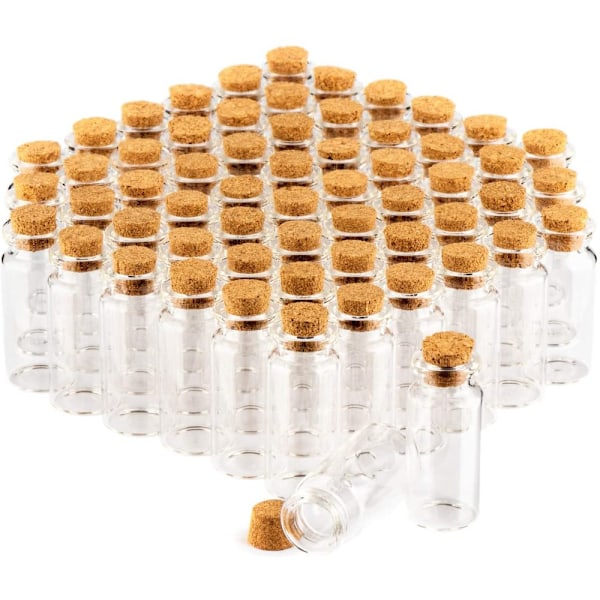 Miniglassflasker med korker, små glassflasker, miniflasker, krydderglasssett, tomme prøveglassflasker, godteriglass (60 stk.)