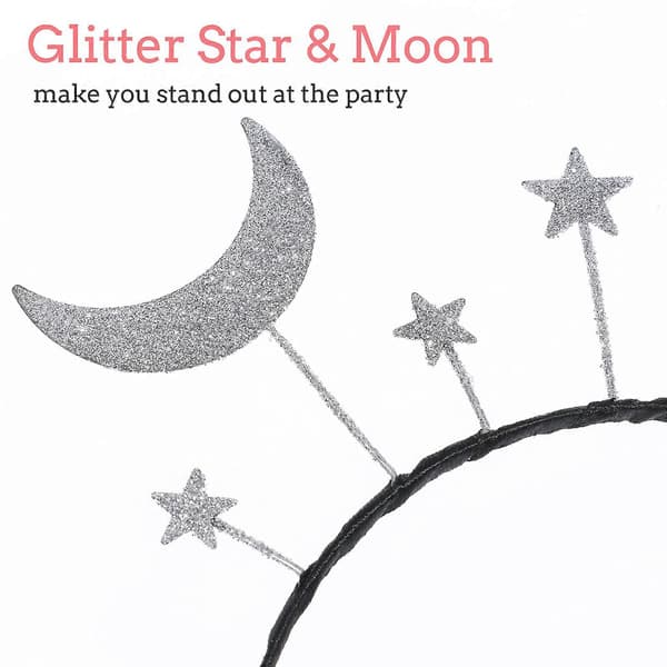 Star Moon Bopper Hårbøyle til fest 8 stk. Mote glitter hodeplagg