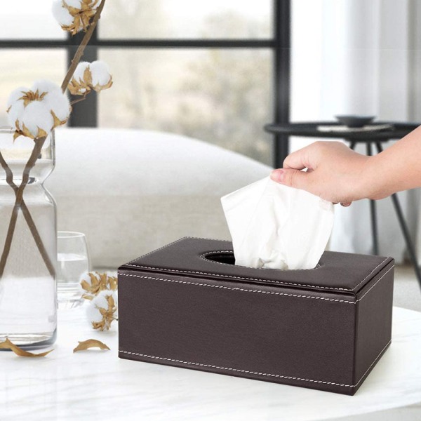 PU Læder Ansigtsvævsboksholder Standardstørrelse Tissue Box Cov