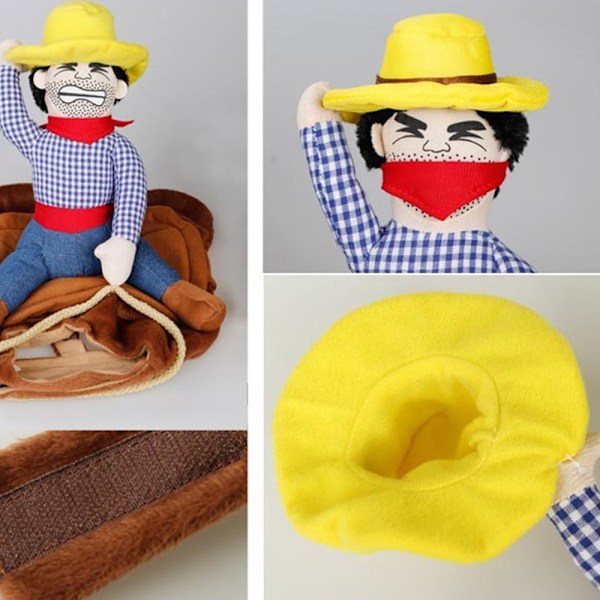 Rolig cowboy-dräkt för husdjurshund till cosplayfest
