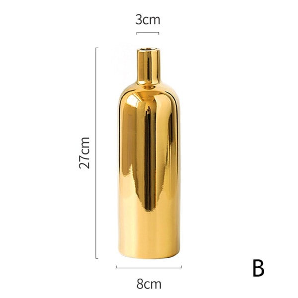 1 st Modern gyllene vas Keramisk blomvas guld metallisk vas