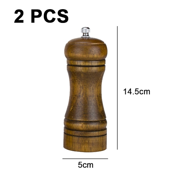 Puinen pippurimylly keraamisella jauhimella, K 14,5 cm