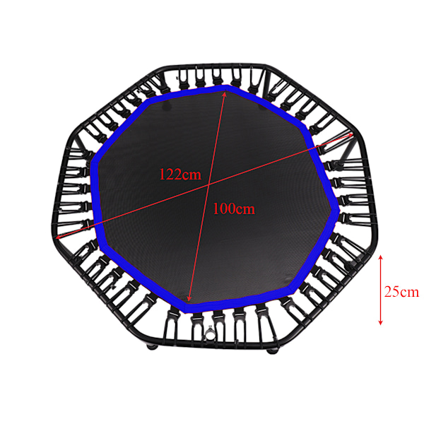 Trampolin 48 tommer indendørs voksen trampolin sports trampolin børn foldbar trampolin blue