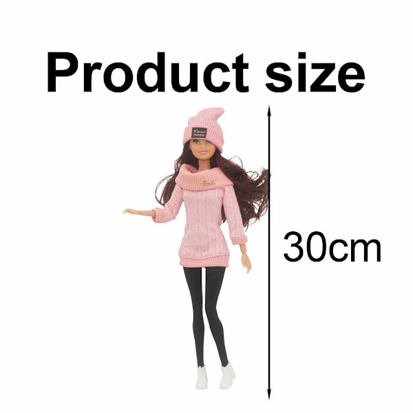 Barbie-dukker i flere farger, supermodellklær til 30 cm dukker