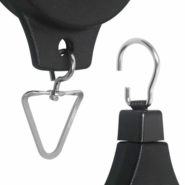 Dekorativa hängande korgar, 2 svarta infällbara växthissar, enkel åtkomst inomhus och utomhus, kraftiga stödjer 10 kg, justerbar höjd, stark nylon