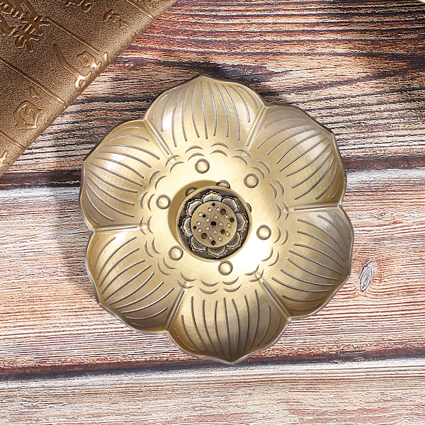 Røgelseholder Blommeblomst Plade Stick Brænder Stativ Bronze Zink Legering Hjem Tilbedelse