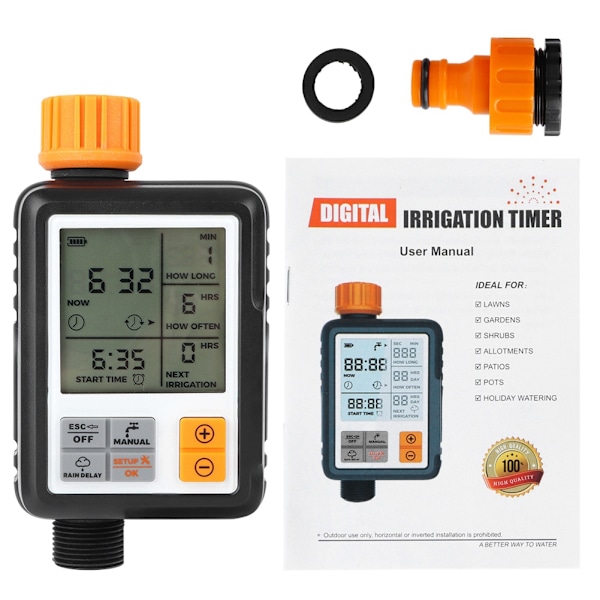 Automatisk Smart LCD-display Elektronisk Havevandingstimer Vanding Irrigation System Controller