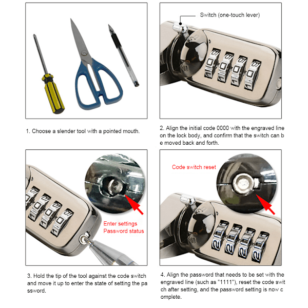 Laptop Lock Cable Lock Security 4 Digit Password Protections for Notebook Computer Other Devices