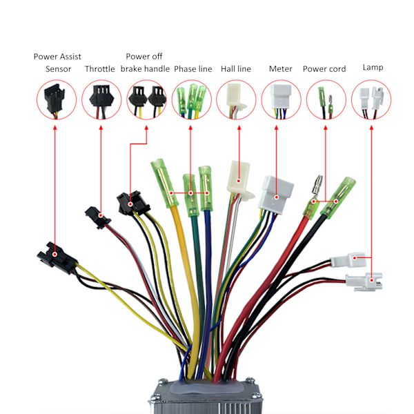 36V 48V Borstlös Motorkontroller S900 LCD-display 130X Tumgasreglage 8C Effektassistanssensor Kit för Elcykel