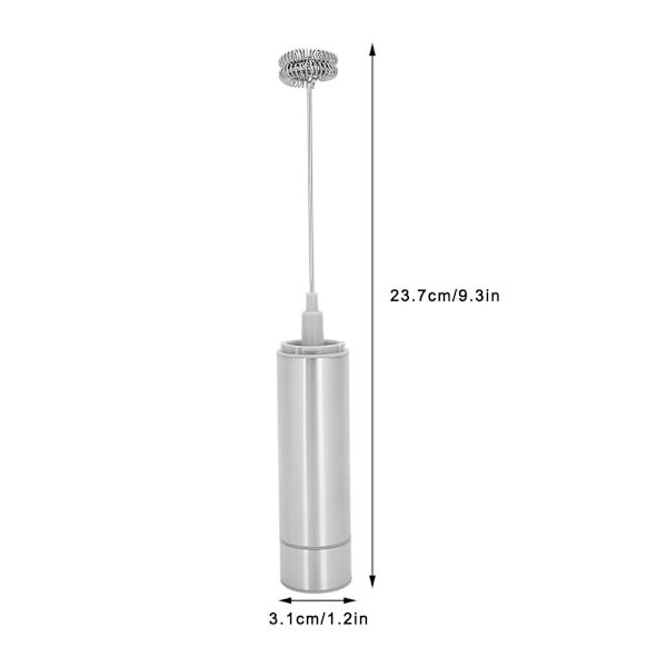 Mjölkskummare i rostfritt stål, bärbar elektrisk mjölkskummare, handhållen äggvisp, köksredskap