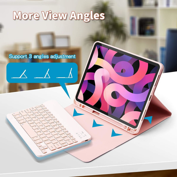 IPad Air 4 Tastaturveske med mus, Bakgrunnsbelysning Avtagbar Slim