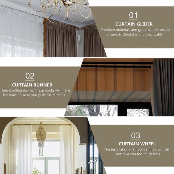 Gardinruller for gardinskinne 100 stk. Beige