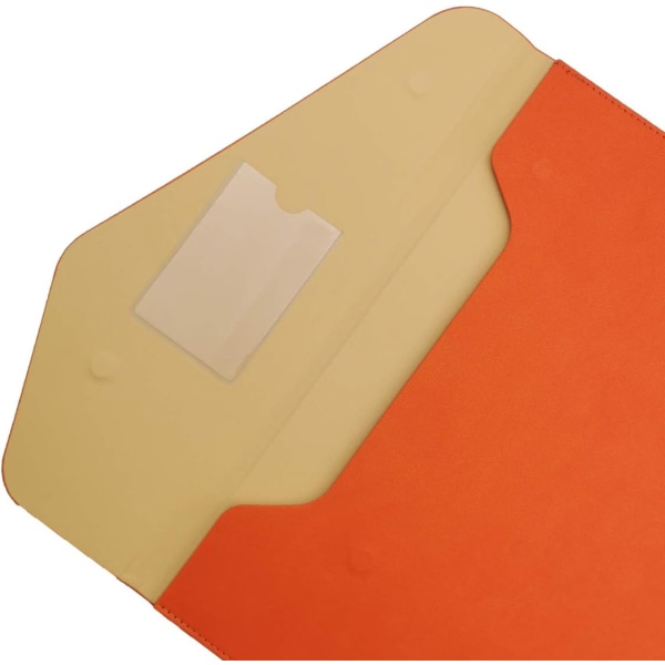 PU-läder A4-mapp Dokumenthållare Vattentät portfölj Orange A4