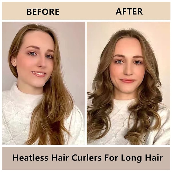 Kvinnor Heatless Hair Curlers För långt hår, No Heat Silk Curls