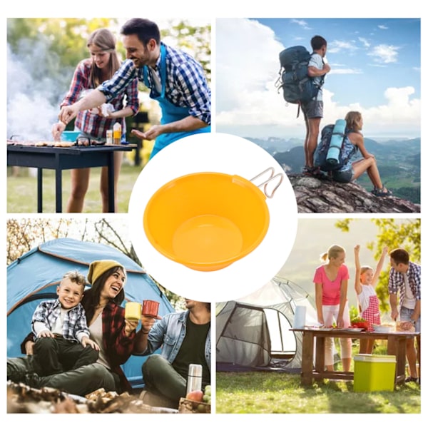 250 ml Ryggsäckskopp Skål Bärbar Fallskydd Ryggsäckskål för Camping Vandring Bordsartiklar Köksartiklar Orange