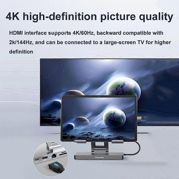 Blueendless HUB-teline 10-in-1 pyörivä
