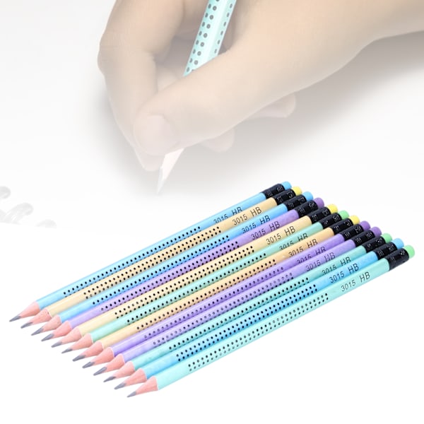 12Pcs Pencil Painting Composition NonSlip Pen Set with Sharpener Stationery Replacement