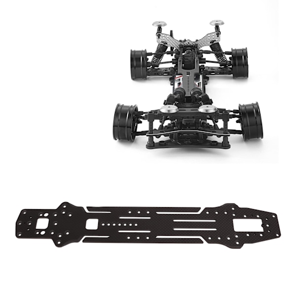 Carbon Fiber RC Drift Car Chassis High Traction Upgrade RC Car Chassis with Battery Mount Plate for 3 RACING D5S 1/10 Black