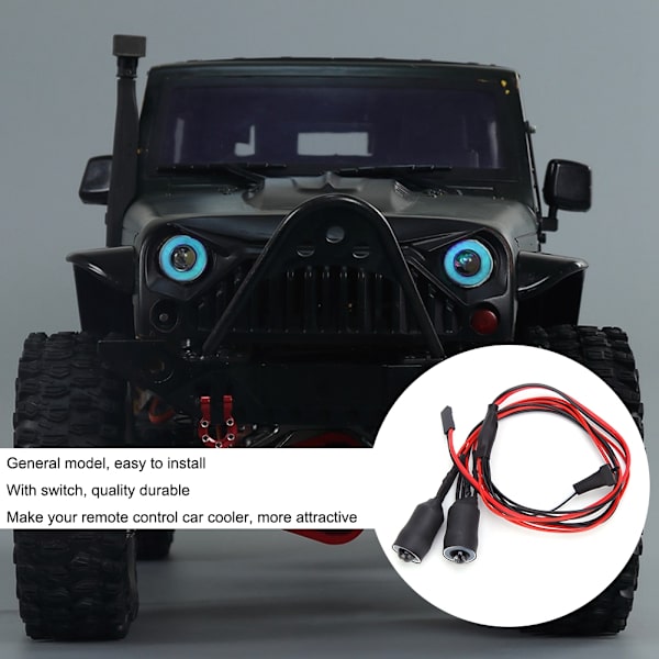 1/10 13mm RC Allmän strålkastare Fjärrkontroll Bil LED-ljus DIY Modifieringstillbehör Blå Vit