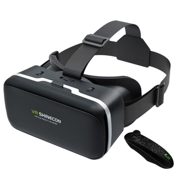 VR-headset for iPhone og Android, Virtual Reality 3D-briller med Bluetooth-fjernkontroll, justerbar hodestropp, ergonomisk design for oppslukende 3D