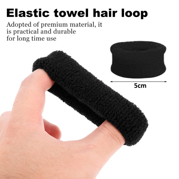Elastisk handduk scrunchie student hår set godis färg hår slips black