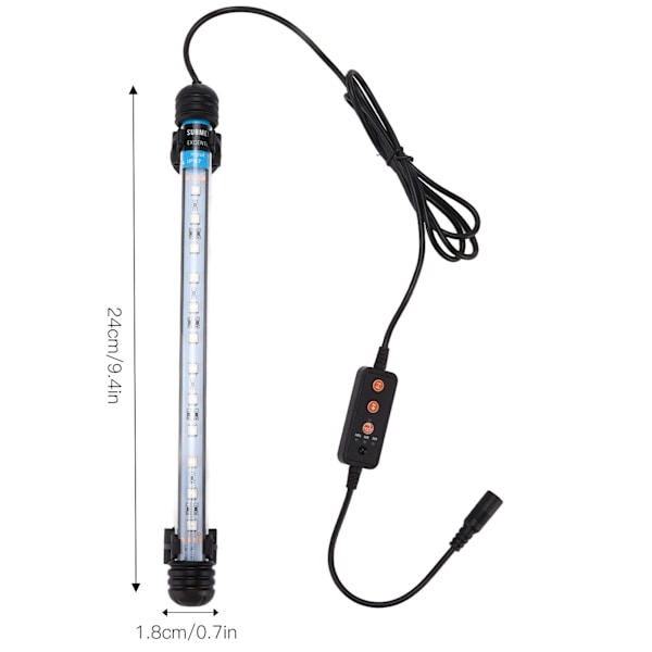 Akvarie Lys Justerbar Timing Stærk Penetrerende Effekt Nedsænkelig LED Akvarie Lys 110‑240V12 Lampe Perler EU Stik