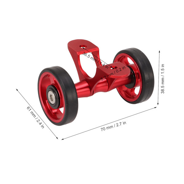 Cykelskærm Easywheel Mudguard Rollers Hjul Dobbelthjul til Brompton Foldecykel til DahonRød