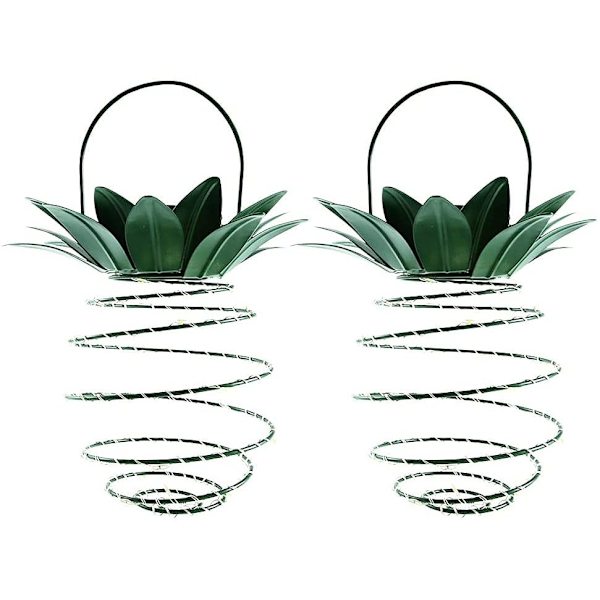 2-pack solcells spiralformade lampor, kreativa lyktor, för uteplats, veranda, stig