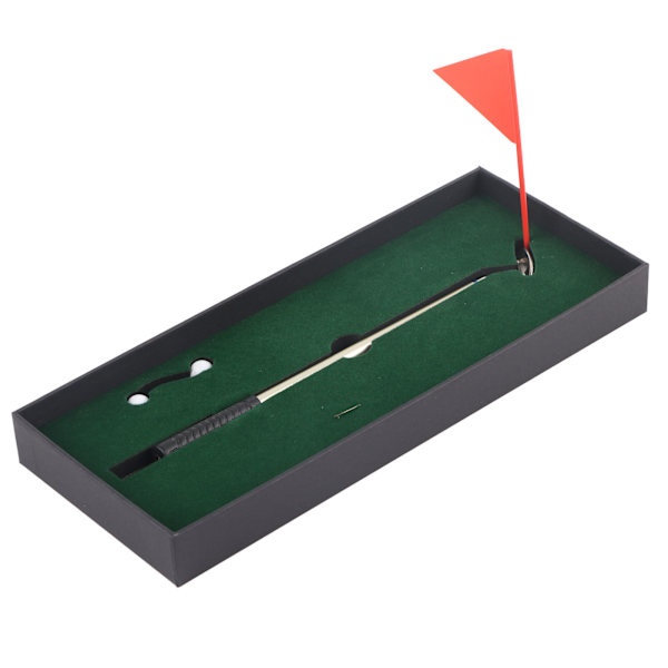 Desktop Lille Golfspil Praksis Sæt Kuglepen Putters Golfbold Putting Måtte Flag