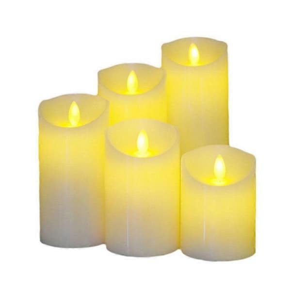LED elektronisk stearinlys, oppladbart, 7,5 x 20 cm