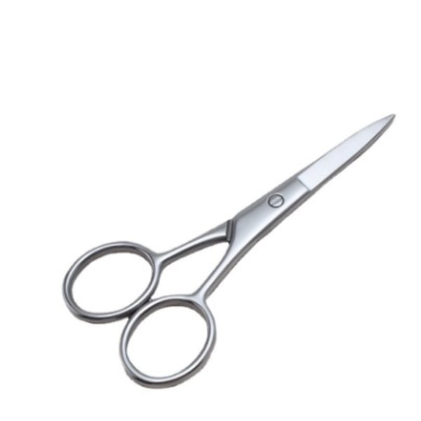 Beard scissors with micro-serration and rounded ends