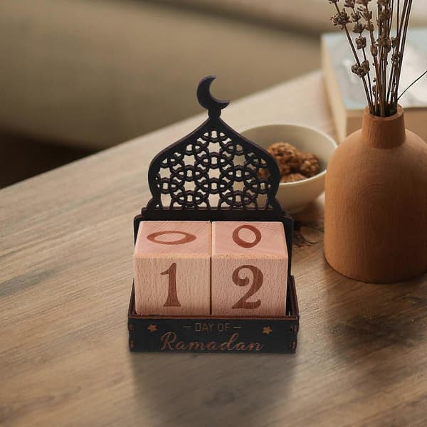 DIY Stjärna Måne Ramadan Nedräkningskalender Dekorativ Prydnad Heminredning Eid Mubarak Evighetskalender 1 st