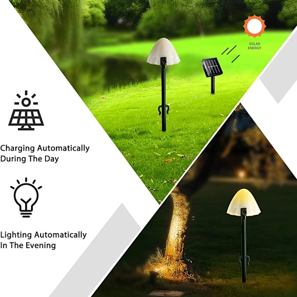 LED solcelled hagelys, solcellepaddestollamper