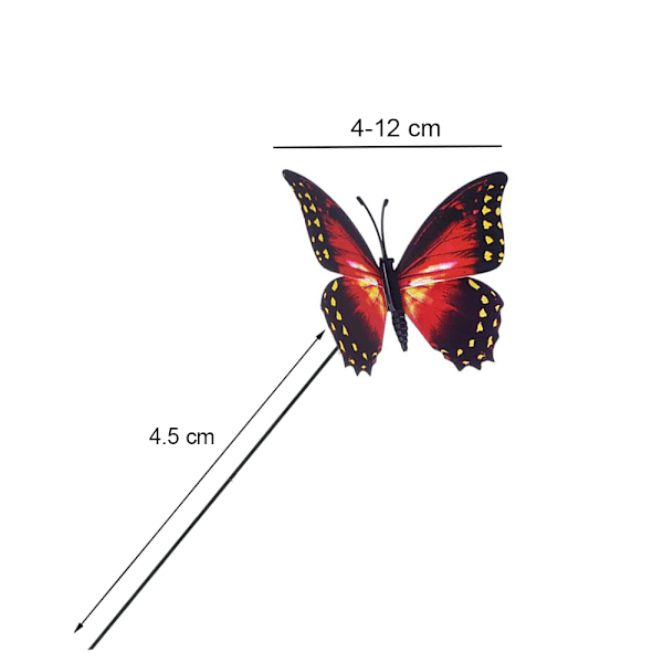 50 stk hage sommerfugl dekorasjon sett, PVC vanntett, for balkong, hage
