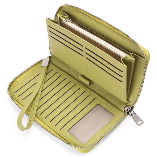 Damepung, stor kapacitet kunstlæder lynlås clutch