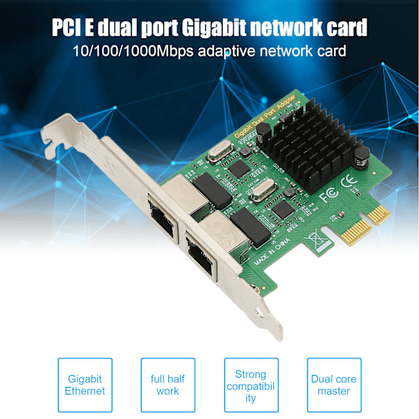 PCI E NIC Netværkskort 2-vejs RJ45 Port til RTL8111G Chipset PCIE X1 Ethernet LAN Adapter til Win til Linux til VMware