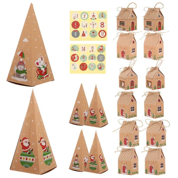 Jul-adventspresentaskar för förvaring, 1 set