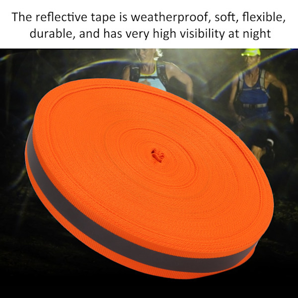 Reflekterende bånd - blødt, holdbart, fleksibelt, fluorescerende bånd til forbedring af natsikkerheden - fluorescerende orange